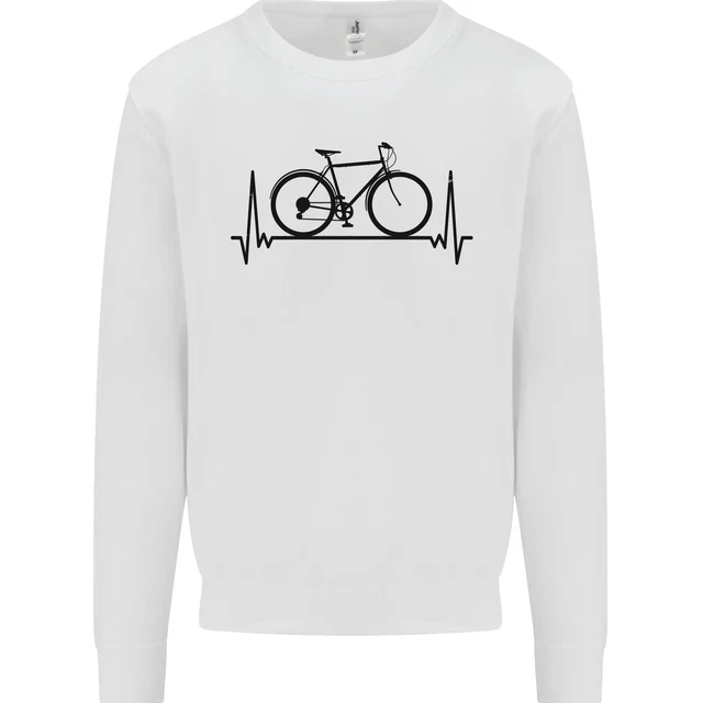 Cycling Heart Beat Bike Bicycle Cyclist ECG Kids Sweatshirt Jumper