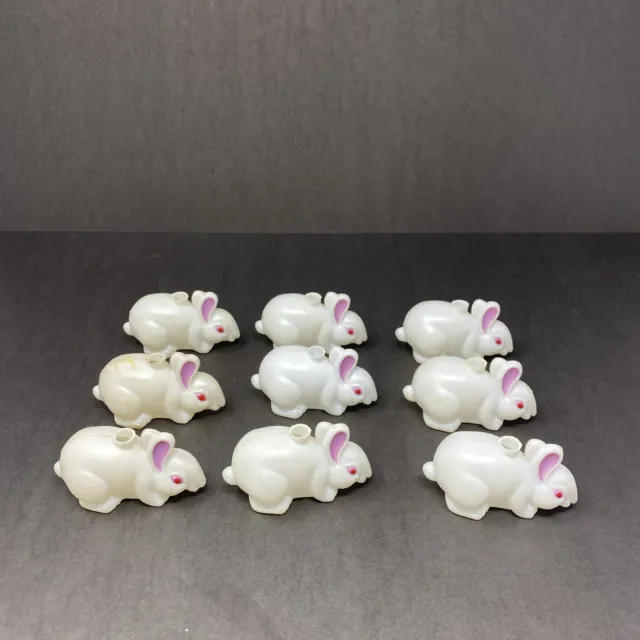 Lot of 9 Vintage Plastic Blow Mold Easter Bunny Rabbit String Light Covers