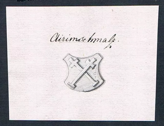 18. Jh. Airimschmalz Handschrift Manuskript Wappen manuscript coat of arms