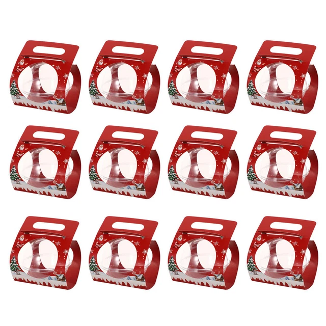 Caja de embalaje soporte redondo para pasteles mini pasteles caja de Navidad plástico rojo
