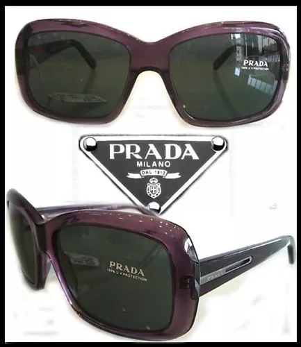 Prada Opr19Ls  Occhiale Rettangolare Da Sole Viola Trasp. Scontato 50%