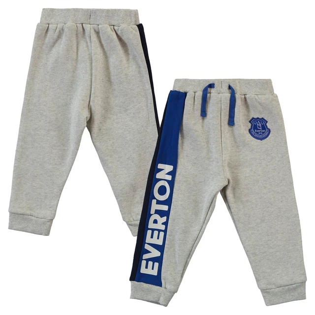 Everton Football Pantaloni da bambino (taglia 2-3y) grigio/navy colore jogger a blocchi - nuovi