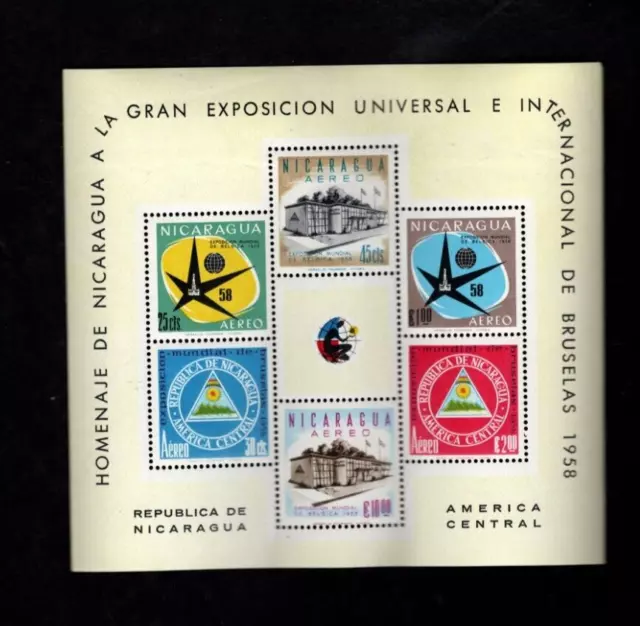 Nicaragua sc#C409a (1958) Souvenir Sheet MNH