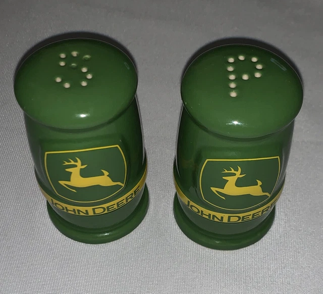 VINTAGE JOHN DEERE SALT & PEPPER SHAKERS - 3 1/2" TALL - NEW w/o Tags