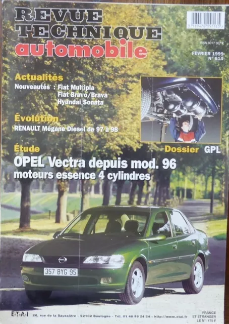 NEUF Revue technique OPEL VECTRA essence 4cyl RTA 614 1999 RENAULT MEGANE diesel