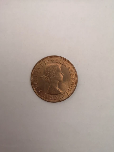 1967 British One Penny Coin Of Elizabeth Ii Uncirculated