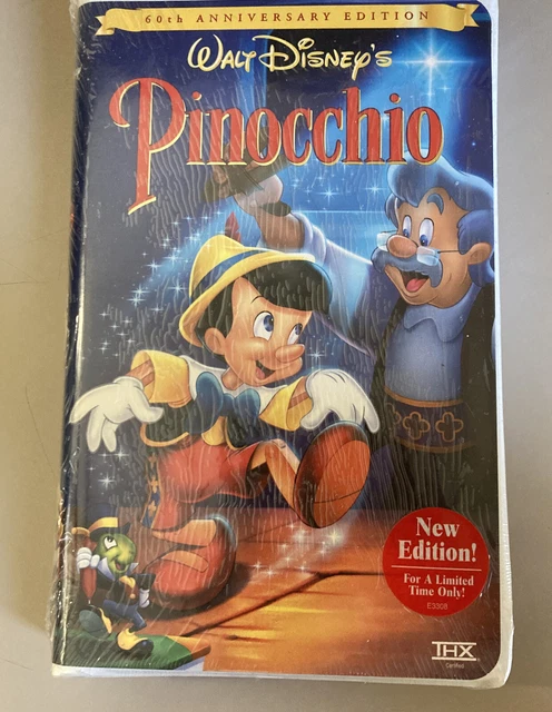 Sealed Walt Disney’s Pinocchio VHS 60th Anniversary Gold Collection Clamshell
