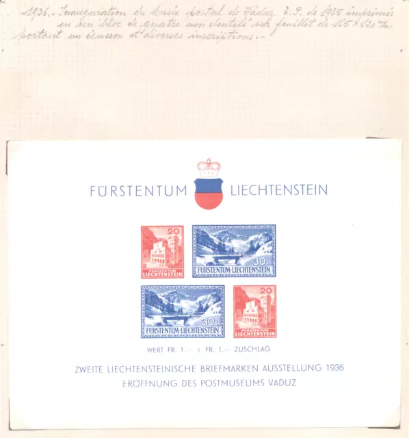 Liechtenstein, 1936, Postmuseum, Block 2, postfrisch, 80 Euro+