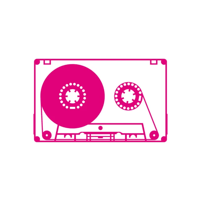 Music Box 10cm Pink Sticker Tattoo Decoration Film Mc Music Cassette Dj Tape