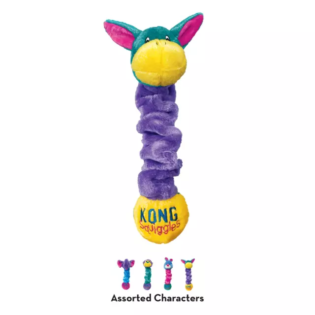 KONG Squiggles Assorted S - elastisches Hundespielzeug mit Quietscher