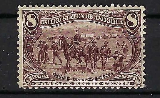 Fine Mint #289 8¢ 1898 Trans-Mississippi Expo "Troops Guarding Wagon Train" Fine Mint #289 8¢ 1898 Trans-Mississippi Expo "Troops Guarding Wagon Train"