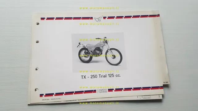 Fantic Motor TRIAL 125 TX 250 1978 catalogo ricambi originale parts catalogue