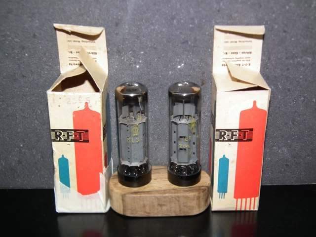 EL34 RFT RARE Short Base Platinum Matched Pair NOS NIB Germany early 60s Faded EL34 RFT RARE Short Base Platinum Matched Pair NOS NIB Germany early 60s Faded