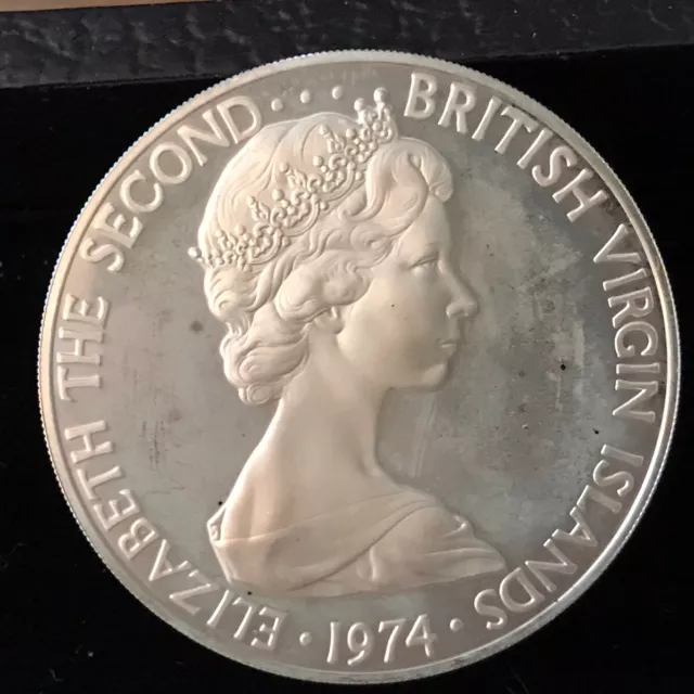 1974 British Virgin Islands $1 Proof Sterling Silver Coin