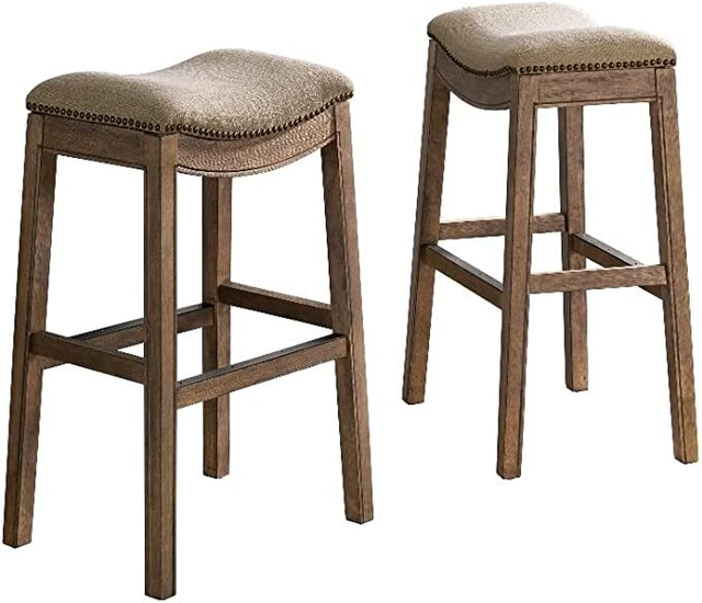 Alaterre Furniture Williston Natural Wood Bar Height Stool Set of 2
