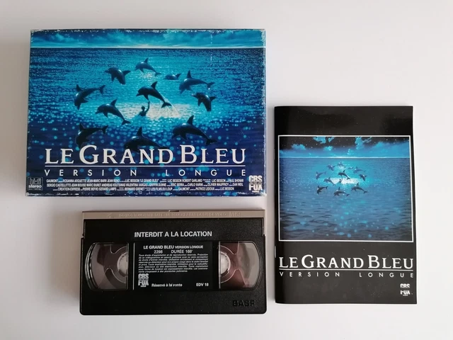 LE GRAND BLEU - VERSION LONGUE - Coffret VHS Cassette vidéo K7 + livre -  1989