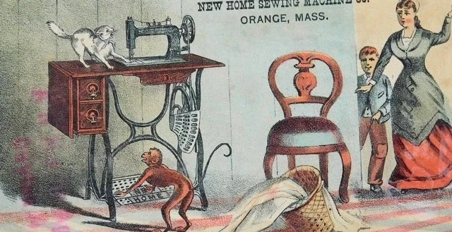 New Home Sewing Machine The Monkey & Cat's Paw, Lady Boy Cat Monkey A1
