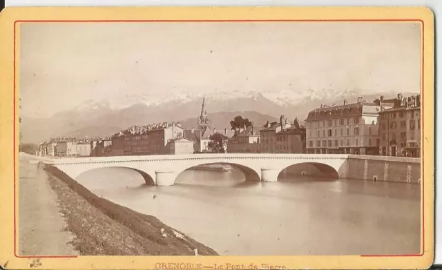 Photo ancienne - CDV -Le Pont de Pierre - Grenoble - Isère - 38 Vers 1890