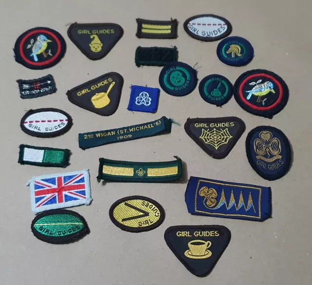 Girl Guides Brownies Patches Badges - Job Lot 1980s Retro Rare Scouting Vintage