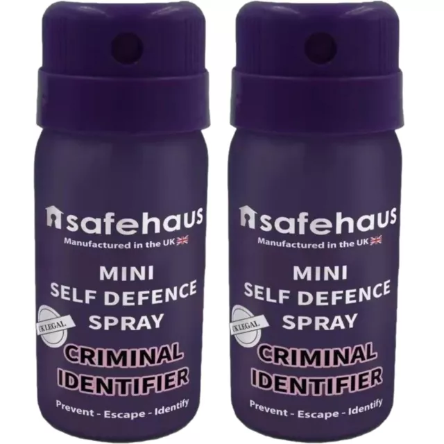 Self Defence Spray UK Legal Emergency Tool Criminal Identifier 2 x 40ml