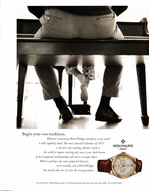 PATEK PHILIPPE - Men's Annual Calendar ref. 5035 -1997 Vintage Magazine Print Ad