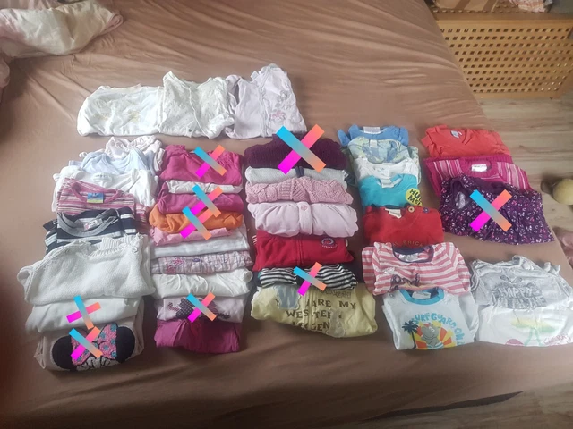 68 Kleidungpaket set Paket mädchen junge Baby xl Oberteile shirt Langarmshirt...