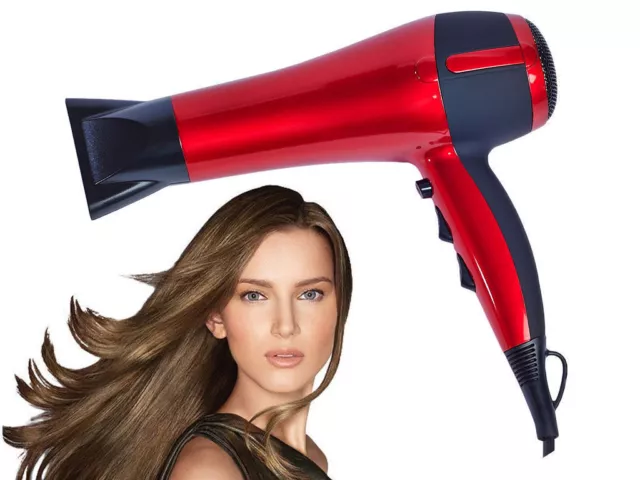 Red Hot Professional Style Hair Dryer 2200W Nozzle Concentrator Hairdryer Gift 3