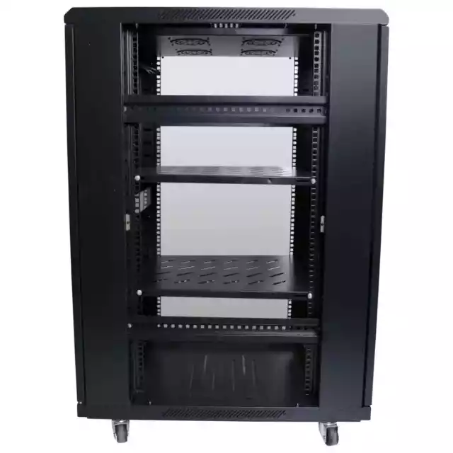 22RU 600mm Deep Free Standing Server Rack Data Network Cabinet 22U 19" 19 Inch 2