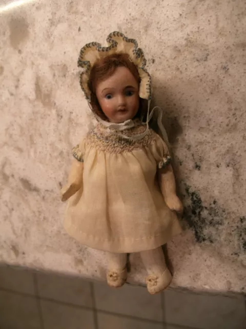 4" Vintage Bisque Dollhouse Doll