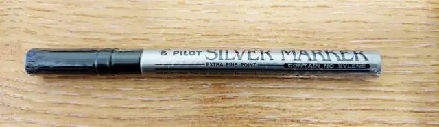 Metallic Silver Pilot Super Color Marker Pen Paint Pen - EXTRA FINE TIP