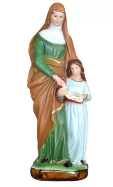 Statua Sant' Anna Cm 25 Resina Decorata A Mano Produzione Artigianale Italiana