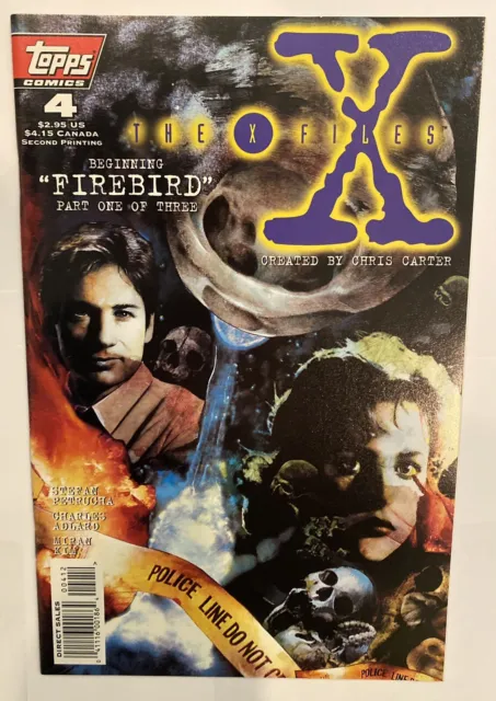 Topps The X-Files Comic Vol. 1 #4 (2nd Print) Beginning “Firebird” (1995) VF