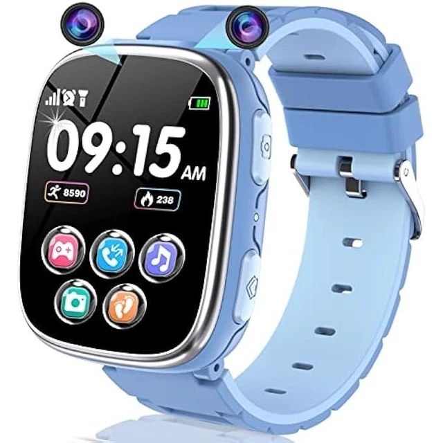 4G Smartwatch Bambini, Orologio Telefon per Ragazza e Ragazzo con Telefono, Chat Vocale, SOS, Videochiamate, GPS, Modalità Scuola, Sveglia, IP68 Impermeabile, Contapassi, Smart Watch Bambini Azzurro
