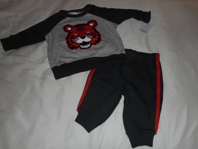 Carters 2-Piece Tiger Pullover & Jogger Outfit - Baby Infant Boy Size 3 Months