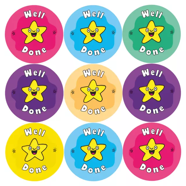 144 Well Done Star Reward Stickers for School Teachers, Nursery