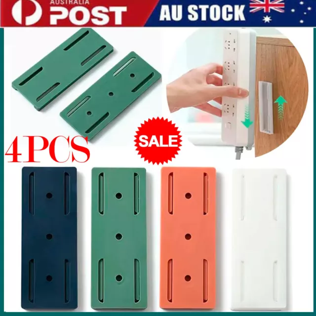 Seamless Punch Free Plug Sticker Holder Wall Fixer Power Strip