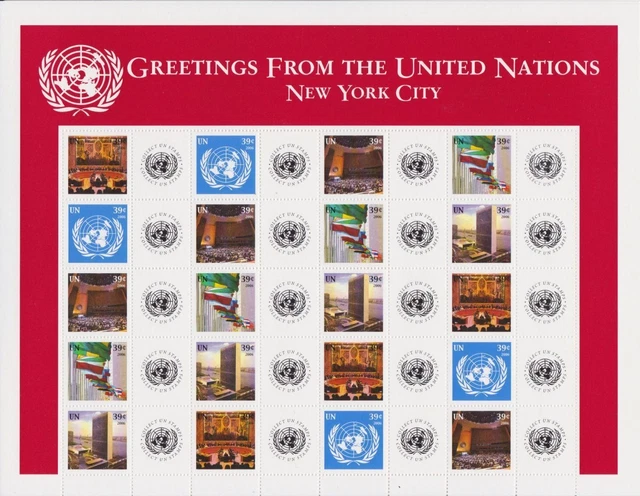 UN Vereinte Nationen New York 1005/09 postfr. Kleinbogen Grußmarken 2006 -24191