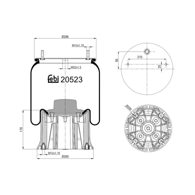 FEBI BILSTEIN Federbalg, Luftfederung 20523