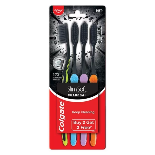 Colgate Slimsoft cepillo de dientes manual de carbón para adultos (compre 2...