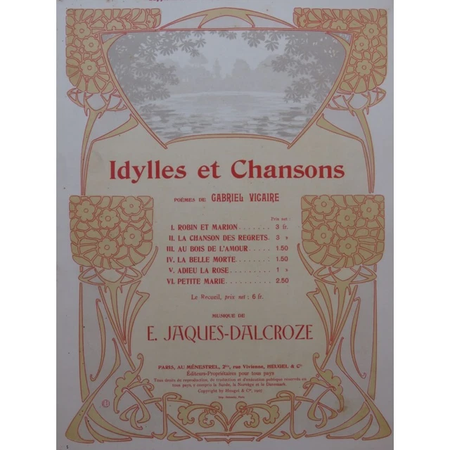 JACQUES-DALCROZE E. Au bois de l'amour Chant Piano 1907