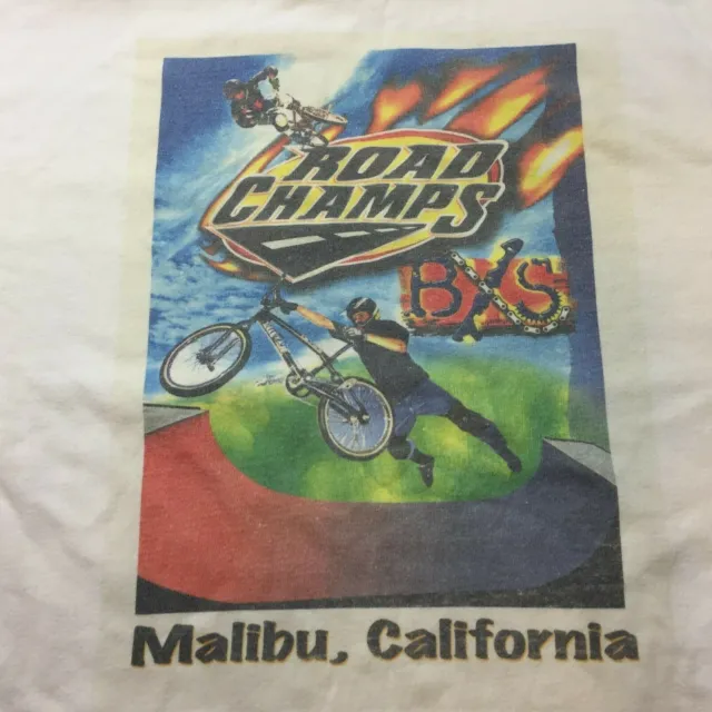 Vintage Hanes Beefy T Road Champs BXS Malibu, CA Iron On T-Shirt Adult Large