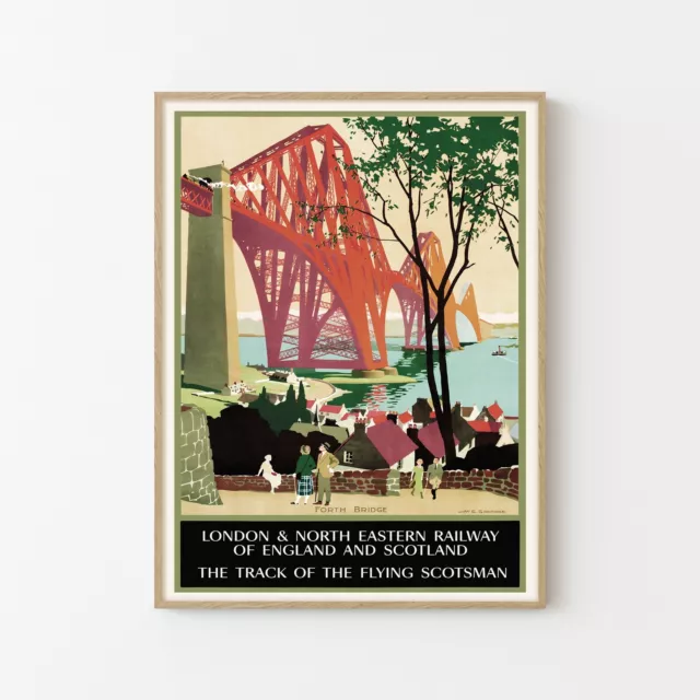 Forth Bridge Scotland Vintage Travel Poster Fine Art Print | Home Decor