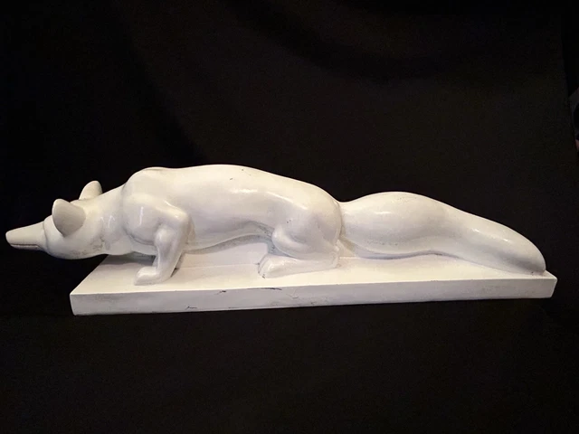 White Fox Outdoor Garden Art Sculpture Figure