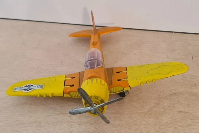 Ancien Avion Jouet Hubley Diecast – Ailes Pliantes Et Train D'atterrissage, Manque Hélice