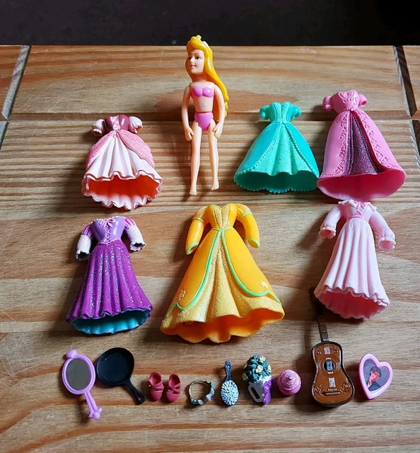 disney princess rubber dress Lot of 6 Disney Princess Polly Pocket Dolls Rubber Clothes VGUC C346G