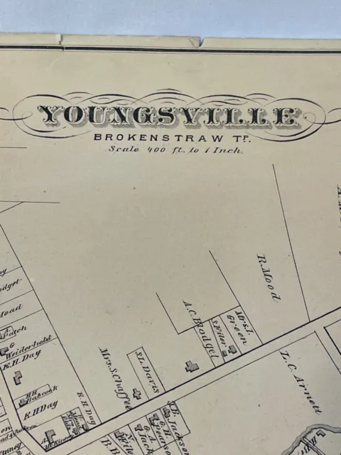 1878 Youngsville, Warren County Pennsylvania. Map Page Original Print 3409