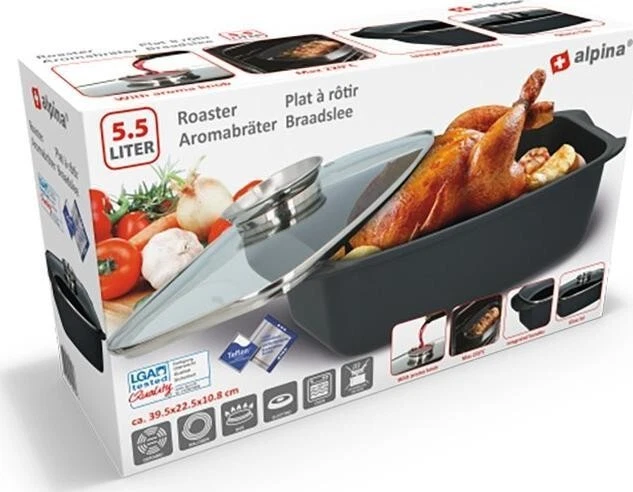 Bräter Aluguss Alpina / Ofenfest 5,5L Schmortopf Bratentopf Ofenform / NEU / OVP