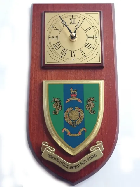 Commando Logistic Regiment Royal Marines Military Shield Wall Plaque Clock