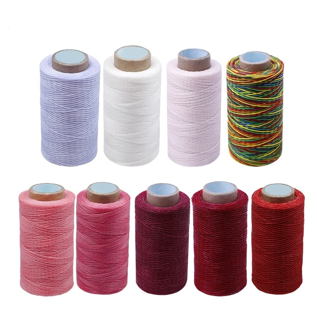 Kit de hilos encerados de costura de cuero 150D 250m,1mm hilo plano línea encerada cable mixto