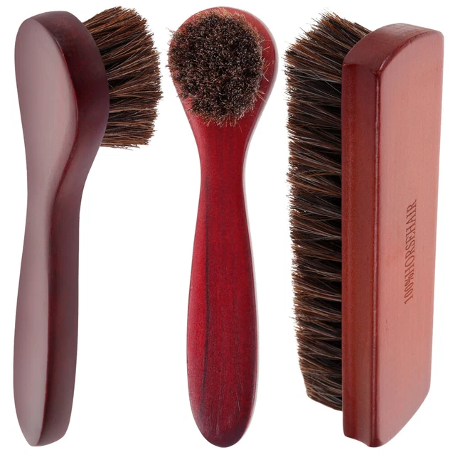 3pcs Office Portable Home Sneaker Cleaning Kit Shoe Polishing Brushes